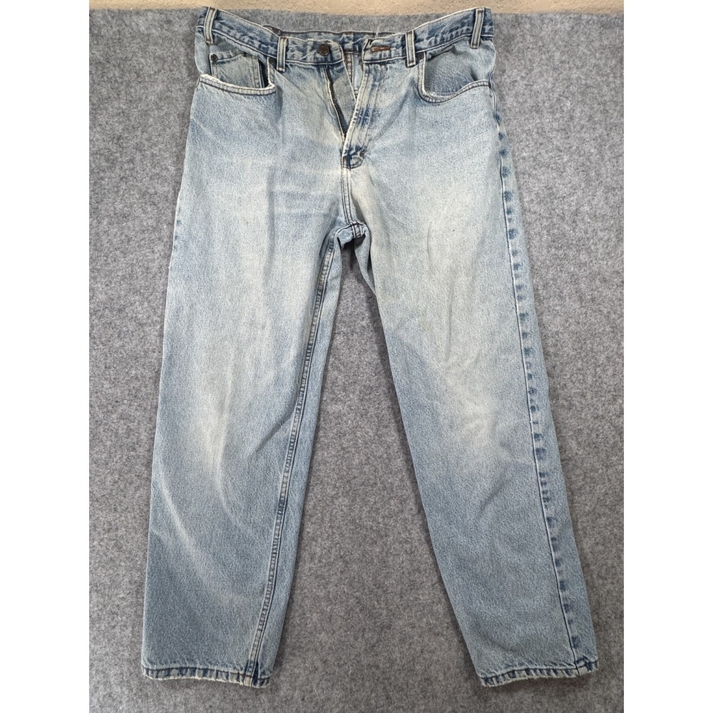Kirkland Signature Relaxed Fit Men Jeans 36x30 Light Wash 100% Cotton Distressed